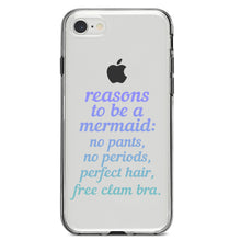 DistinctInk® Clear Shockproof Hybrid Case for Apple iPhone / Samsung Galaxy / Google Pixel - Reasons to be a Mermaid No Pants No Periods