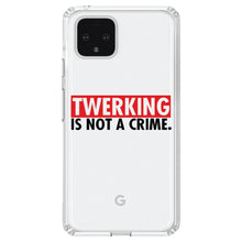 DistinctInk® Clear Shockproof Hybrid Case for Apple iPhone / Samsung Galaxy / Google Pixel - Twerking is Not a Crime