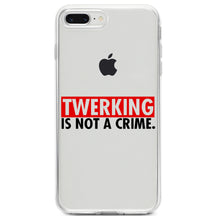 DistinctInk® Clear Shockproof Hybrid Case for Apple iPhone / Samsung Galaxy / Google Pixel - Twerking is Not a Crime