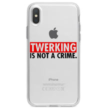 DistinctInk® Clear Shockproof Hybrid Case for Apple iPhone / Samsung Galaxy / Google Pixel - Twerking is Not a Crime