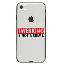 DistinctInk® Clear Shockproof Hybrid Case for Apple iPhone / Samsung Galaxy / Google Pixel - Twerking is Not a Crime