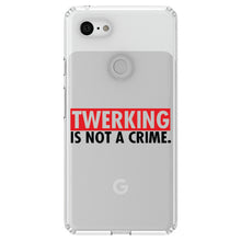 DistinctInk® Clear Shockproof Hybrid Case for Apple iPhone / Samsung Galaxy / Google Pixel - Twerking is Not a Crime