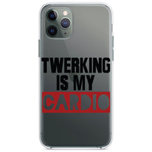 DistinctInk® Clear Shockproof Hybrid Case for Apple iPhone / Samsung Galaxy / Google Pixel - Twerking is My Cardio