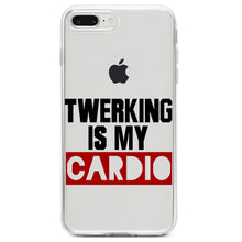 DistinctInk® Clear Shockproof Hybrid Case for Apple iPhone / Samsung Galaxy / Google Pixel - Twerking is My Cardio