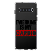 DistinctInk® Clear Shockproof Hybrid Case for Apple iPhone / Samsung Galaxy / Google Pixel - Twerking is My Cardio