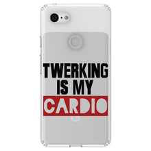 DistinctInk® Clear Shockproof Hybrid Case for Apple iPhone / Samsung Galaxy / Google Pixel - Twerking is My Cardio