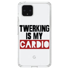 DistinctInk® Clear Shockproof Hybrid Case for Apple iPhone / Samsung Galaxy / Google Pixel - Twerking is My Cardio