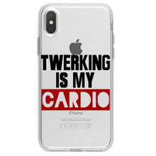 DistinctInk® Clear Shockproof Hybrid Case for Apple iPhone / Samsung Galaxy / Google Pixel - Twerking is My Cardio