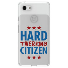 DistinctInk® Clear Shockproof Hybrid Case for Apple iPhone / Samsung Galaxy / Google Pixel - Hard Twerking Citizen