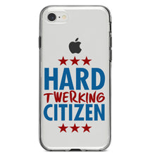 DistinctInk® Clear Shockproof Hybrid Case for Apple iPhone / Samsung Galaxy / Google Pixel - Hard Twerking Citizen