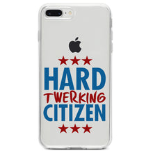 DistinctInk® Clear Shockproof Hybrid Case for Apple iPhone / Samsung Galaxy / Google Pixel - Hard Twerking Citizen