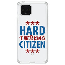 DistinctInk® Clear Shockproof Hybrid Case for Apple iPhone / Samsung Galaxy / Google Pixel - Hard Twerking Citizen