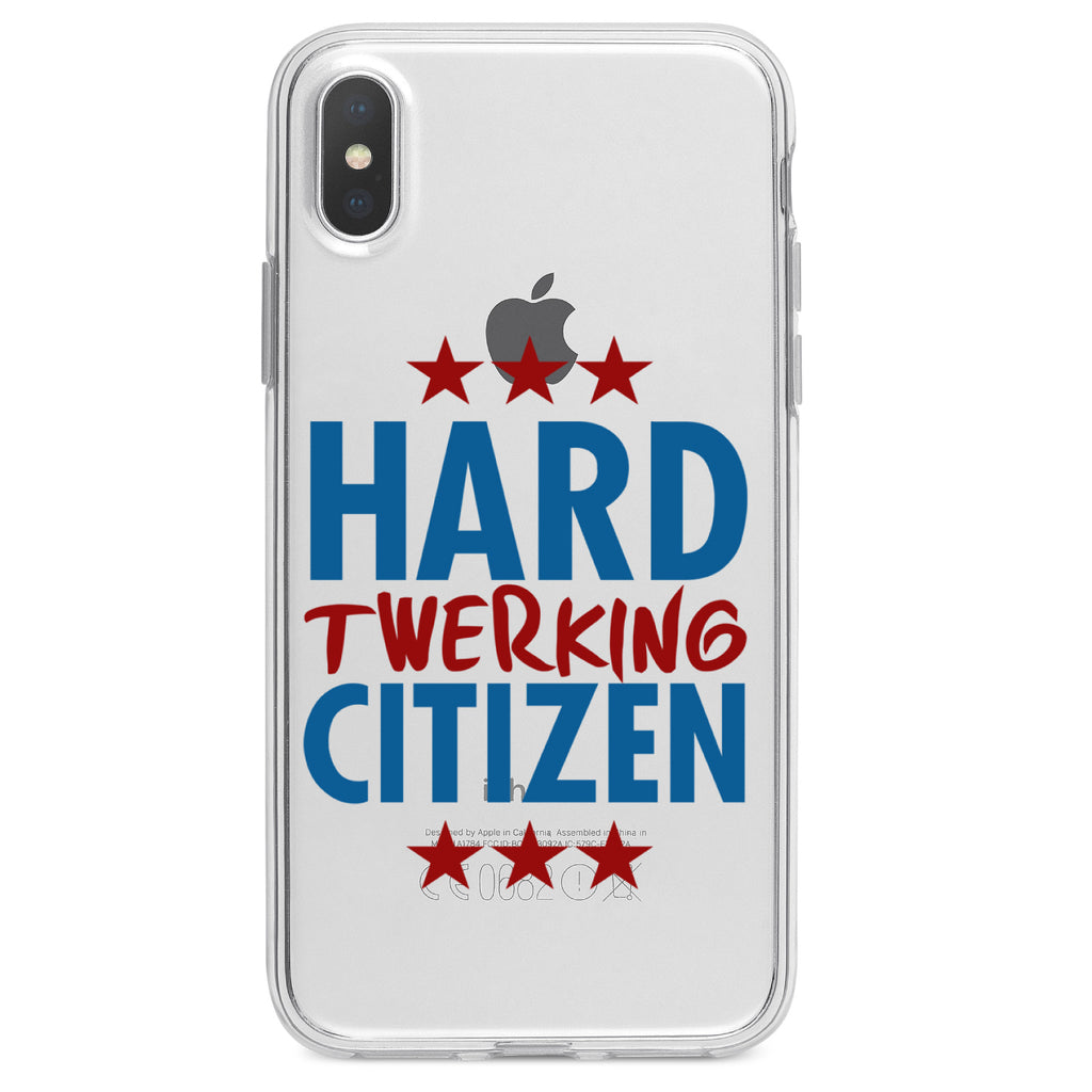 Hard Twerking Citizen Clear Shockproof iPhone Case, view 3