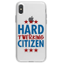 DistinctInk® Clear Shockproof Hybrid Case for Apple iPhone / Samsung Galaxy / Google Pixel - Hard Twerking Citizen