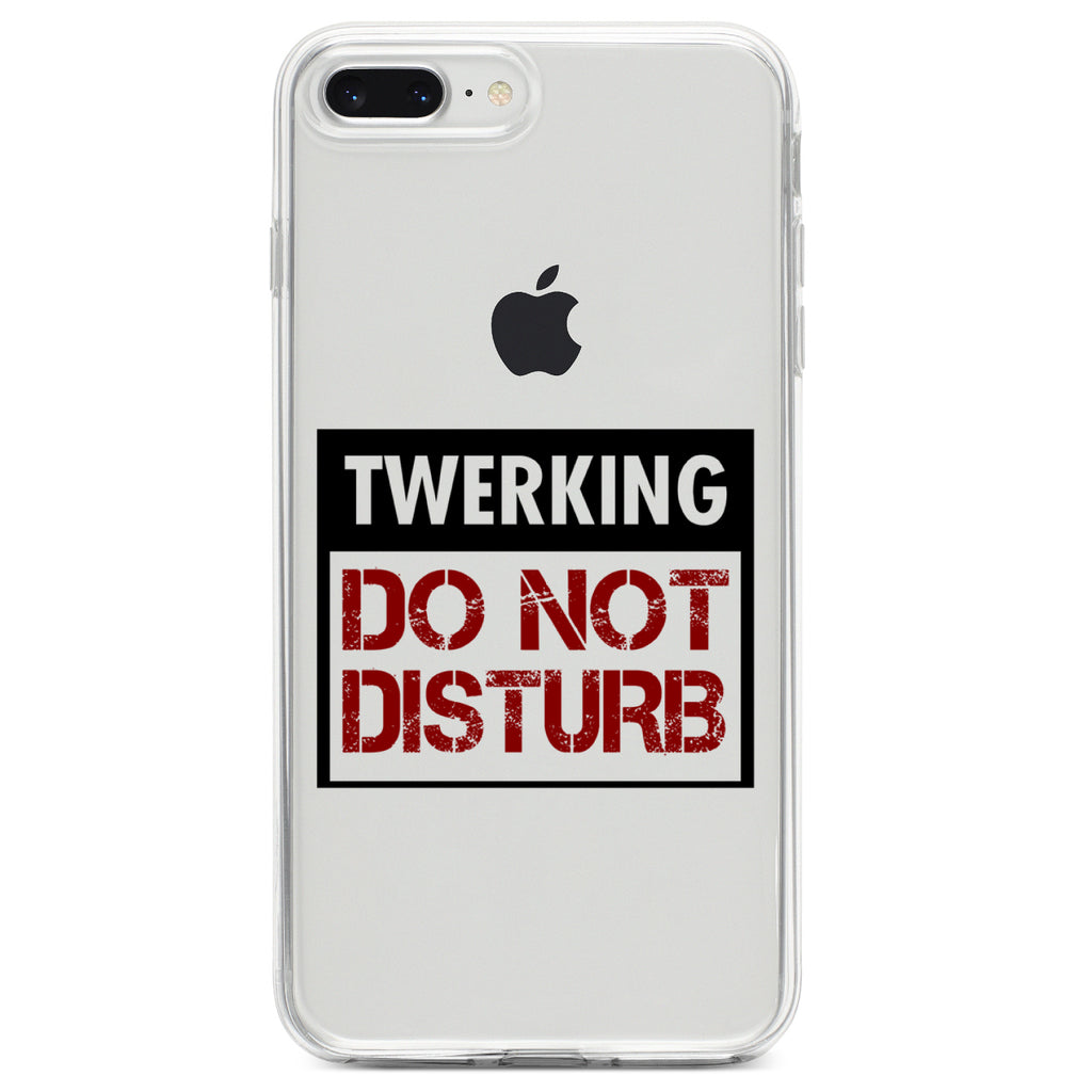 Twerking Do Not Disturb Clear Shockproof iPhone Case, view 6