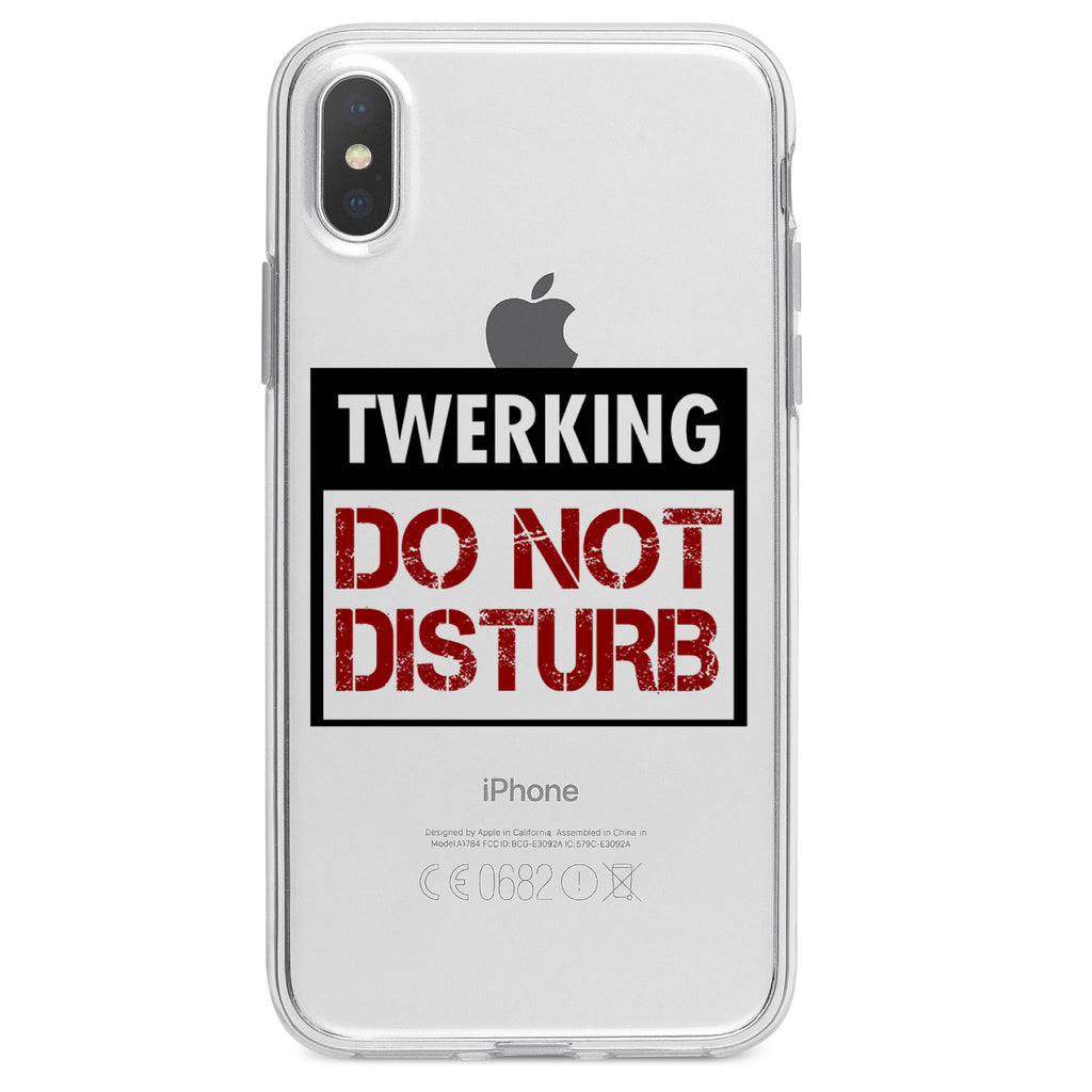 Twerking Do Not Disturb Clear Shockproof iPhone Case, view 3
