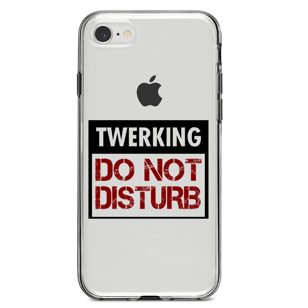 Twerking Do Not Disturb Clear Shockproof iPhone Case, view 5