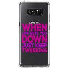 DistinctInk® Clear Shockproof Hybrid Case for Apple iPhone / Samsung Galaxy / Google Pixel - When Life Gets You Down Just Keep Twerking