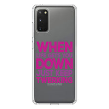 DistinctInk® Clear Shockproof Hybrid Case for Apple iPhone / Samsung Galaxy / Google Pixel - When Life Gets You Down Just Keep Twerking