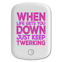DistinctInk Magnetic Battery Pack, Wireless Portable Charger with USB-C Cable, Compatible with MagSafe iPhone 14 / 13 / 12 Series - When Life Gets You Down Just Keep Twerking
