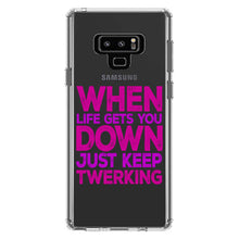 DistinctInk® Clear Shockproof Hybrid Case for Apple iPhone / Samsung Galaxy / Google Pixel - When Life Gets You Down Just Keep Twerking