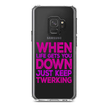 DistinctInk® Clear Shockproof Hybrid Case for Apple iPhone / Samsung Galaxy / Google Pixel - When Life Gets You Down Just Keep Twerking