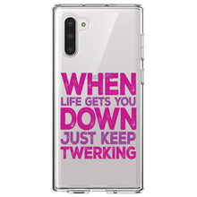 DistinctInk® Clear Shockproof Hybrid Case for Apple iPhone / Samsung Galaxy / Google Pixel - When Life Gets You Down Just Keep Twerking