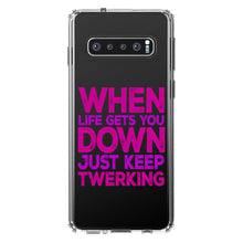 DistinctInk® Clear Shockproof Hybrid Case for Apple iPhone / Samsung Galaxy / Google Pixel - When Life Gets You Down Just Keep Twerking