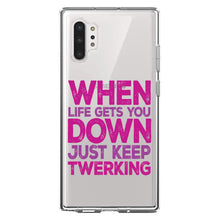 DistinctInk® Clear Shockproof Hybrid Case for Apple iPhone / Samsung Galaxy / Google Pixel - When Life Gets You Down Just Keep Twerking