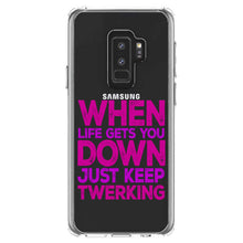 DistinctInk® Clear Shockproof Hybrid Case for Apple iPhone / Samsung Galaxy / Google Pixel - When Life Gets You Down Just Keep Twerking