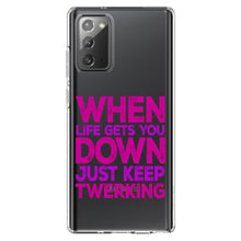 DistinctInk® Clear Shockproof Hybrid Case for Apple iPhone / Samsung Galaxy / Google Pixel - When Life Gets You Down Just Keep Twerking