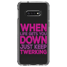 DistinctInk® Clear Shockproof Hybrid Case for Apple iPhone / Samsung Galaxy / Google Pixel - When Life Gets You Down Just Keep Twerking