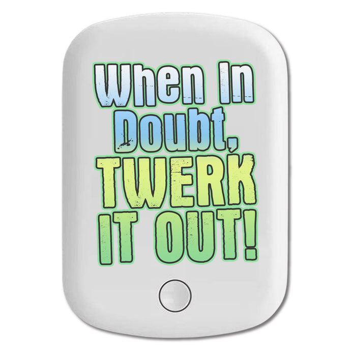 DistinctInk Magnetic Battery Pack, Wireless Portable Charger with USB-C Cable, Compatible with MagSafe iPhone 14 / 13 / 12 Series - When in Doubt Twerk it Out