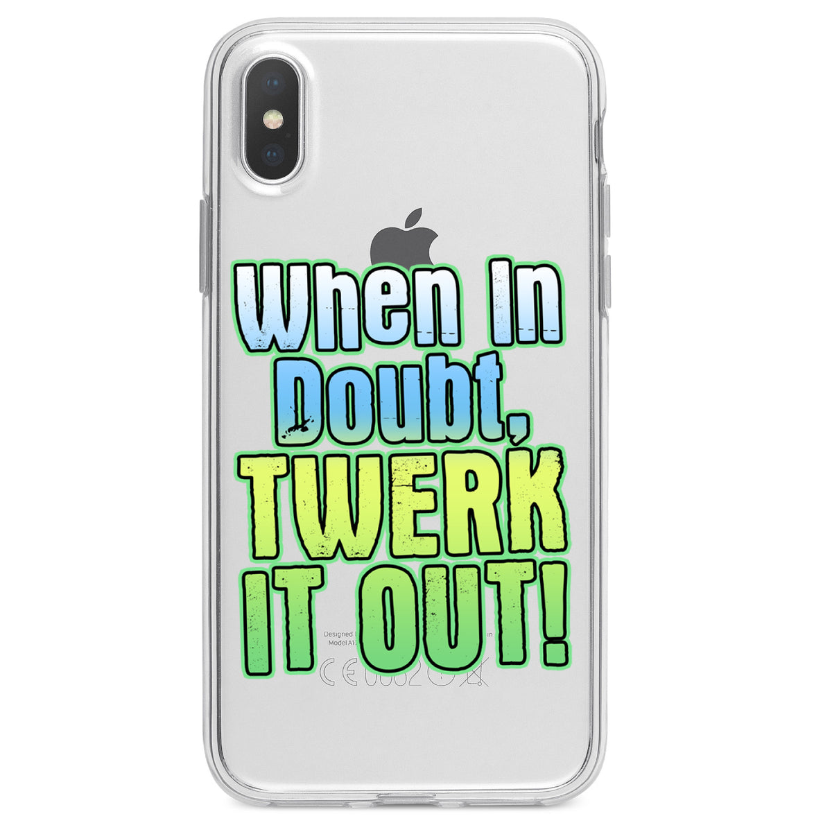 When in Doubt Twerk it Out Clear Shockproof iPhone Case, view 2