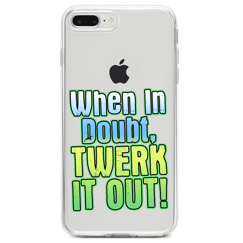 When in Doubt Twerk it Out Clear Shockproof iPhone Case, view 6