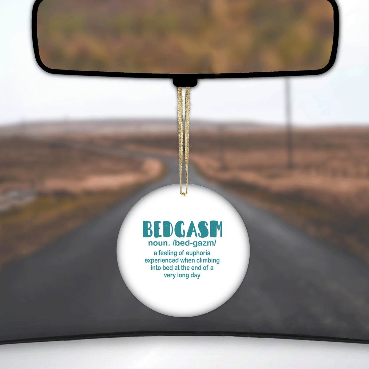 Bedgasm Definition Climb in Bed Lon Day Ceramic Ornament, view 3