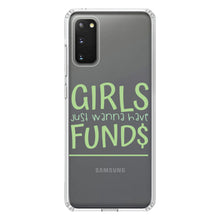 DistinctInk® Clear Shockproof Hybrid Case for Apple iPhone / Samsung Galaxy / Google Pixel - Girls Just Wanna Have Fund $
