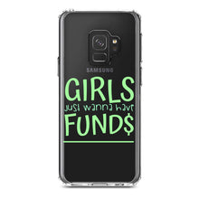 DistinctInk® Clear Shockproof Hybrid Case for Apple iPhone / Samsung Galaxy / Google Pixel - Girls Just Wanna Have Fund $