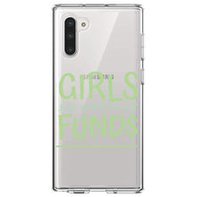 DistinctInk® Clear Shockproof Hybrid Case for Apple iPhone / Samsung Galaxy / Google Pixel - Girls Just Wanna Have Fund $