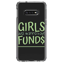 DistinctInk® Clear Shockproof Hybrid Case for Apple iPhone / Samsung Galaxy / Google Pixel - Girls Just Wanna Have Fund $