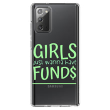 DistinctInk® Clear Shockproof Hybrid Case for Apple iPhone / Samsung Galaxy / Google Pixel - Girls Just Wanna Have Fund $