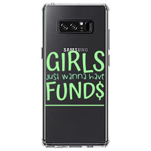 DistinctInk® Clear Shockproof Hybrid Case for Apple iPhone / Samsung Galaxy / Google Pixel - Girls Just Wanna Have Fund $