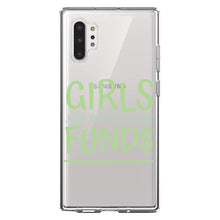 DistinctInk® Clear Shockproof Hybrid Case for Apple iPhone / Samsung Galaxy / Google Pixel - Girls Just Wanna Have Fund $