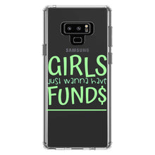 DistinctInk® Clear Shockproof Hybrid Case for Apple iPhone / Samsung Galaxy / Google Pixel - Girls Just Wanna Have Fund $