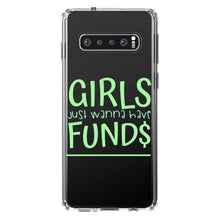 DistinctInk® Clear Shockproof Hybrid Case for Apple iPhone / Samsung Galaxy / Google Pixel - Girls Just Wanna Have Fund $