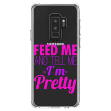 DistinctInk® Clear Shockproof Hybrid Case for Apple iPhone / Samsung Galaxy / Google Pixel - Feed Me and Tell Me I'm Pretty