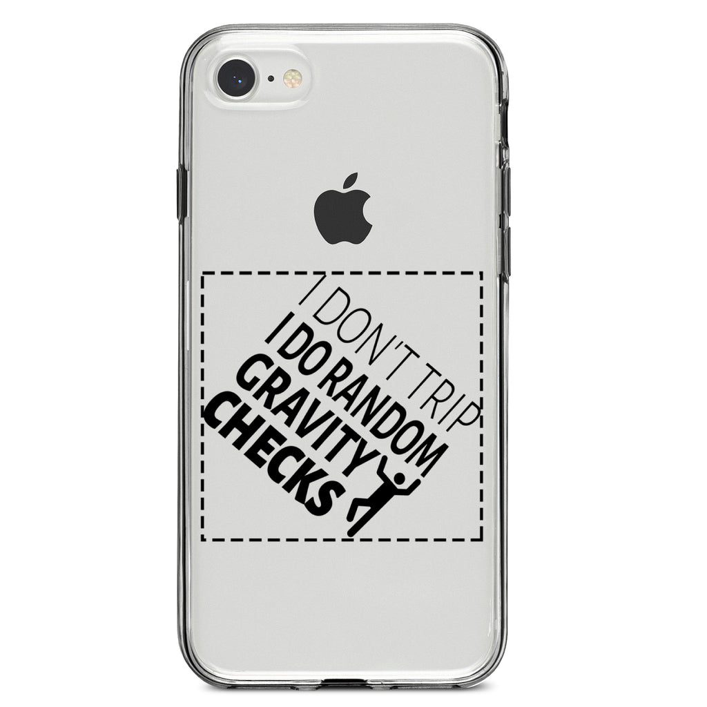 I Don't Trip I Do Random Gravity Checks Clear Shockproof iPhone Case, view 5
