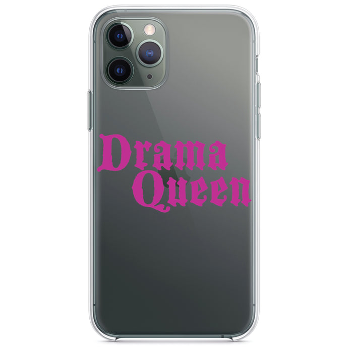 DistinctInk® Clear Shockproof Hybrid Case for Apple iPhone / Samsung Galaxy / Google Pixel - Drama Queen