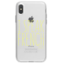 DistinctInk® Clear Shockproof Hybrid Case for Apple iPhone / Samsung Galaxy / Google Pixel - I Speak French