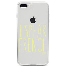 DistinctInk® Clear Shockproof Hybrid Case for Apple iPhone / Samsung Galaxy / Google Pixel - I Speak French